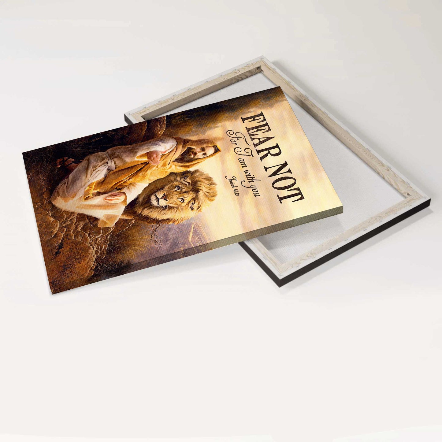 Jesus Portrait Canvas- Lion of Judah, Bible verse, Jesus hand canvas- Gift for Christian- Fear not for I am with you - Portrait Canvas Prints, Christian Wall Art