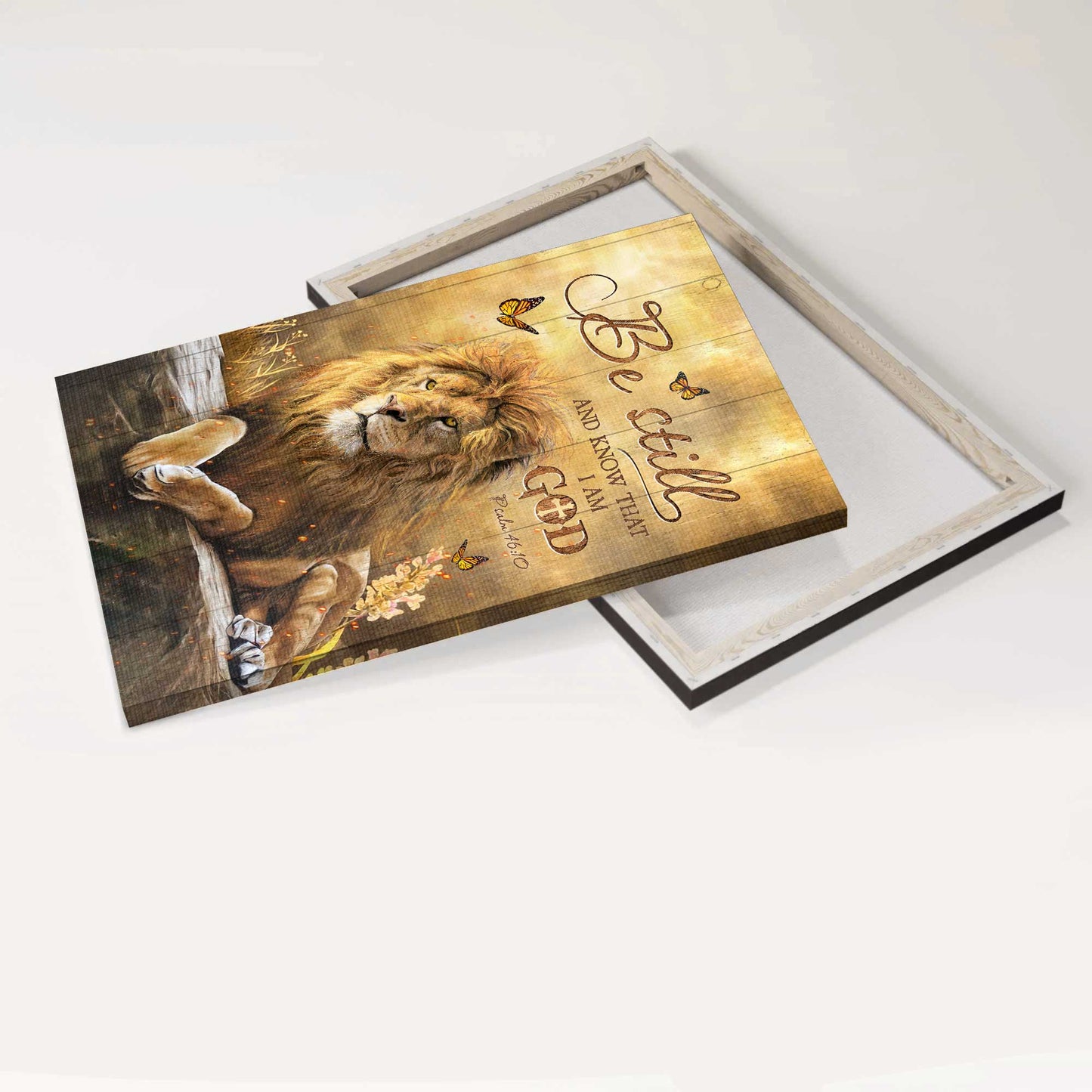 Jesus Portrait Canvas- Lion of Judah, The amazing lion, Butterfly canvas- Gift for Christian- Be still and know that I am God - Portrait Canvas Prints, Wall Art
