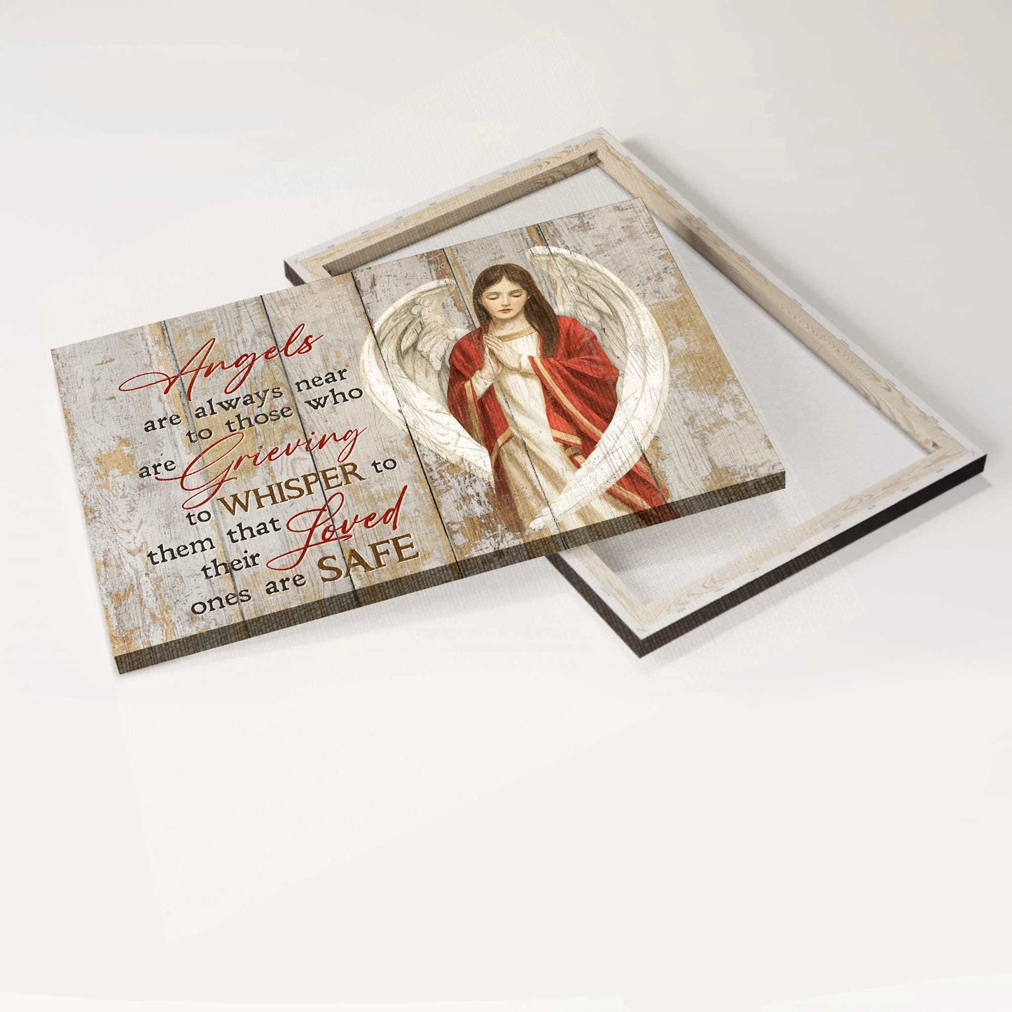 Memorial Landscape Canvas- Beautiful girl, Angel wings canvas- Gift for members family- Angels are always near