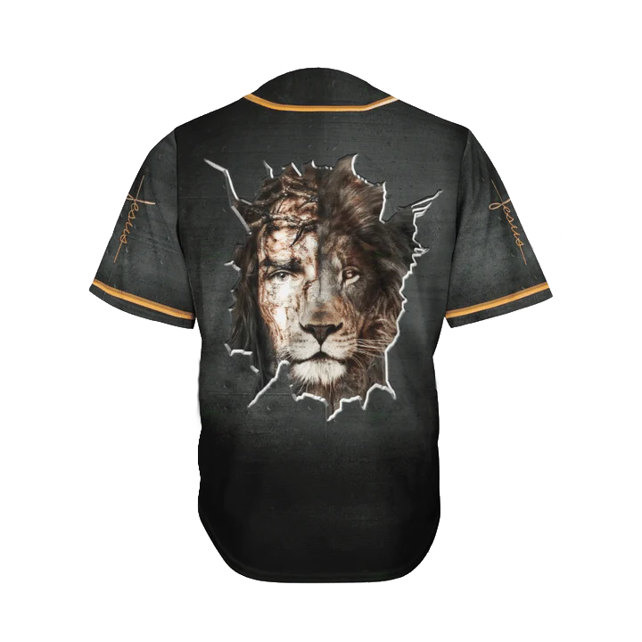 Personalized Jesus Baseball Jersey - Cross, Lion Baseball Jersey - Gift For Christians - The Cross In My Heart Custom Baseball Jersey For Men Women