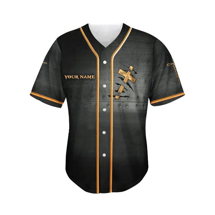 Personalized Jesus Baseball Jersey - Cross, Lion Baseball Jersey - Gift For Christians - The Cross In My Heart Custom Baseball Jersey For Men Women