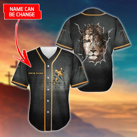 Personalized Jesus Baseball Jersey - Cross, Lion Baseball Jersey - Gift For Christians - The Cross In My Heart Custom Baseball Jersey For Men Women