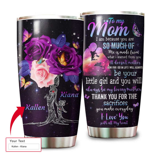 Personalized Mother's Day Gift Tumbler - Custom Gift For Mother's Day, Presents for Mom - Gifts From Daughters For Mommy Mama, To My Mom Tumbler