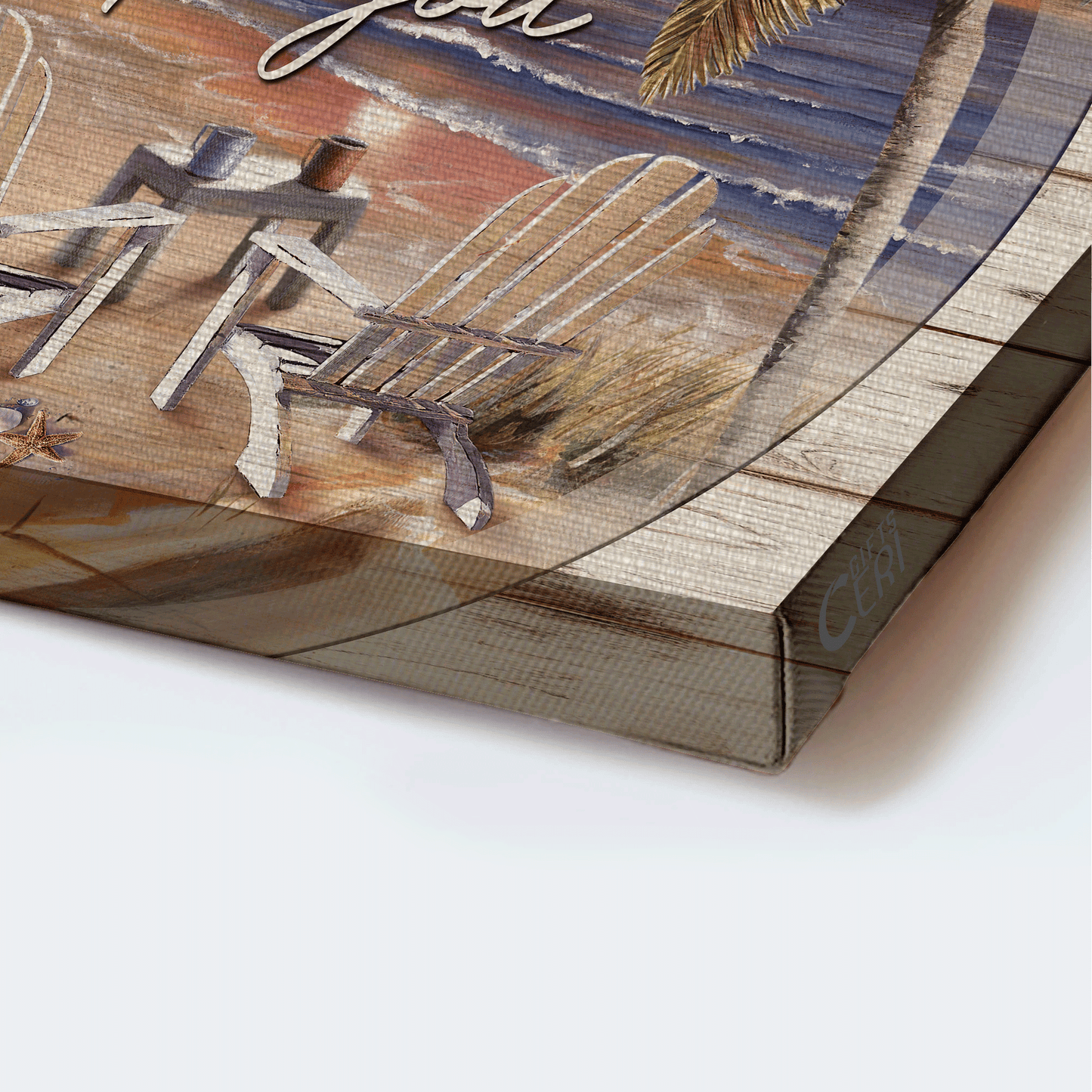 Couple Landscape Canvas- Couple Beach Chairs, Palm Tree, Sunset Sky Painting Canvas- Gift For Couple, Lover- Spend My Sunsets With You