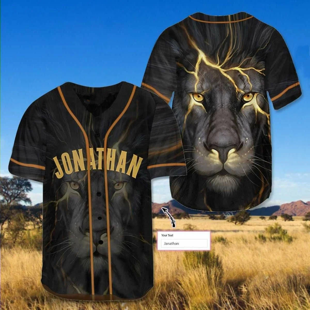 Personalized Jesus Baseball Jersey - Black Lion King Baseball Jersey - Gift For Christians - Lion Custom Baseball Jersey Shirt For Men and Women