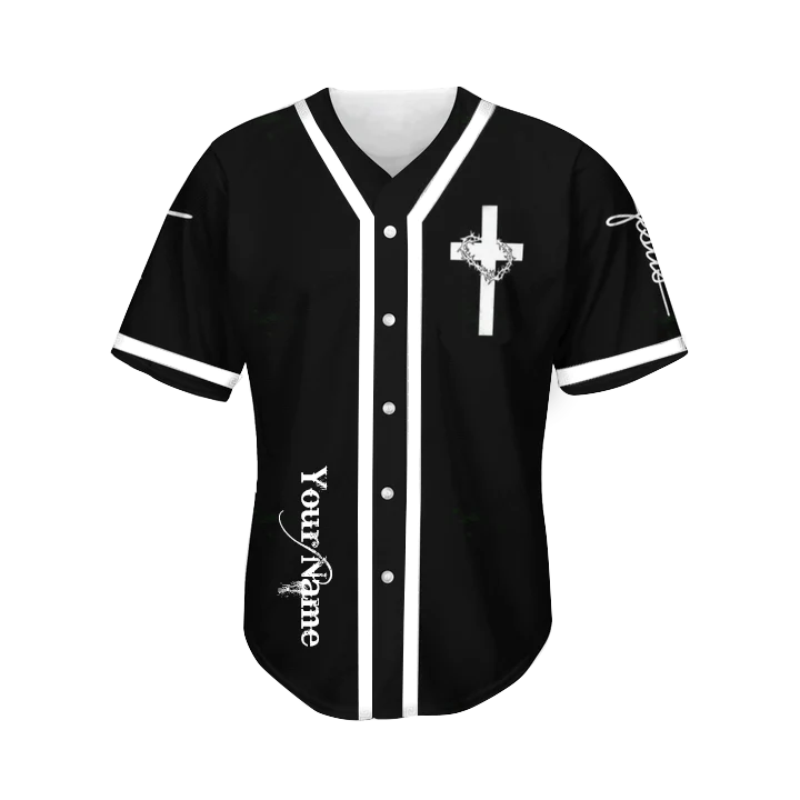 Personalized Jesus Baseball Jersey - Cross, God Baseball Jersey - Gift For Christians - Just Have Faith Custom Baseball Jersey Shirt For Men Women