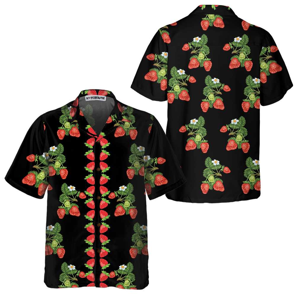 50s Style Strawberries Hawaiian Shirt, Strawberry Aloha Shirt For Men & Women, Perfect Gift For Strawberry Lovers