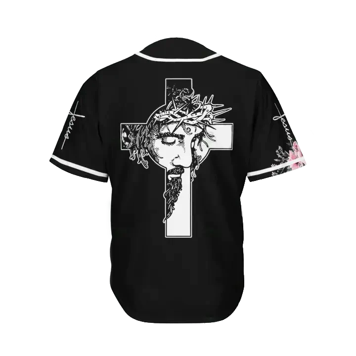 Personalized Jesus Baseball Jersey - Cross, God, Flower, Faith Baseball Jersey - Gift For Christians - Custom Baseball Jersey Shirt For Men Women