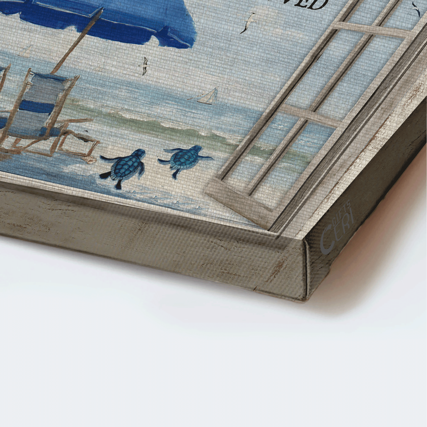 Couple Landscape Canvas - Beautiful beach drawing, Blue summer Landscape Canvas - Gift For Couple, Spouse, Lover - And so together we built a life we loved
