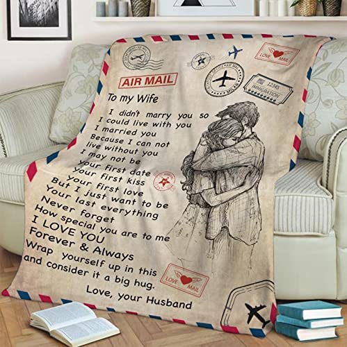 Gift For Wife, Couple Blanket, Air Mail Blanket, I Love You Forever And Always Blanket - Valentine, Christmas, Wedding Anniversary Fleece Blanket