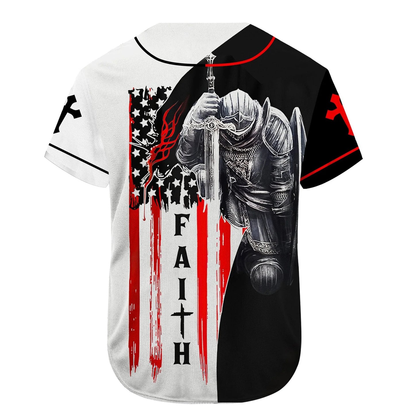 Personalized Jesus Baseball Jersey - Cross, Knight Templar Baseball Jersey - Gift For Christians - Believe And Have Faith Custom Printed Baseball Jersey