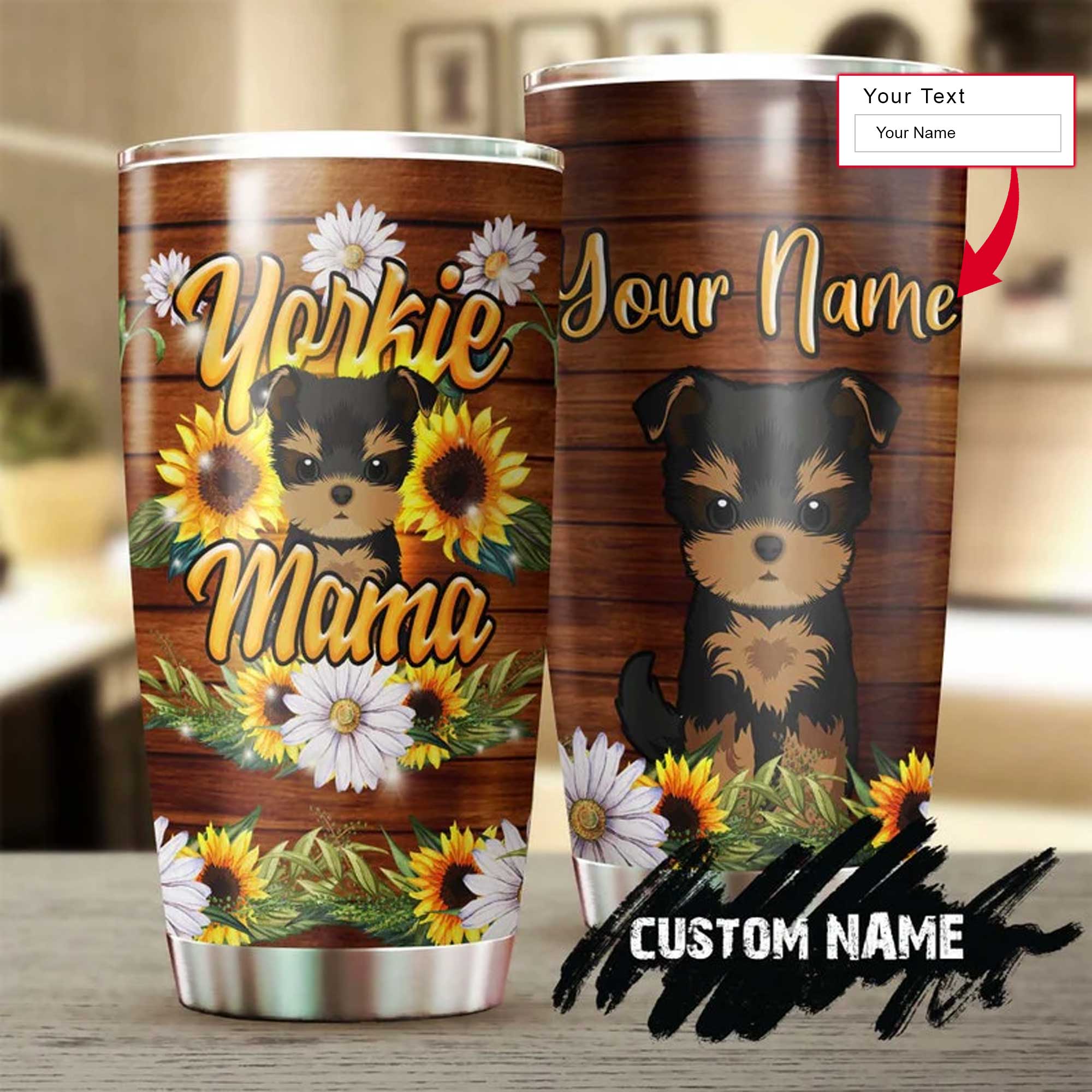 Yorkshire Personalized Mother's Day Gift Tumbler - Custom Gift For Mother's Day, Yorkie Mom, Dog Lovers - Yorkshire Mama Tiny Yorkie Tumbler