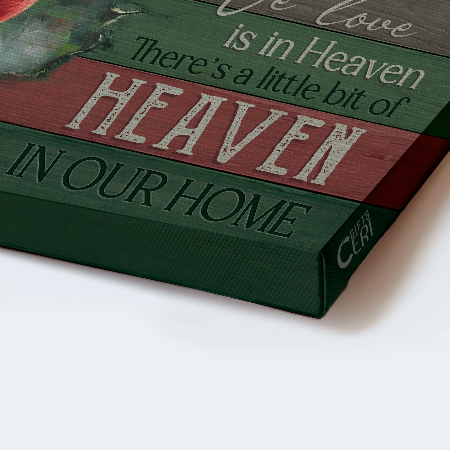 Heaven Landscape Canvas - Beautiful cardinal, Green forest, Cranberry Landscape Canvas - Memorial Gift For Family Members - Because someone we love is in heaven