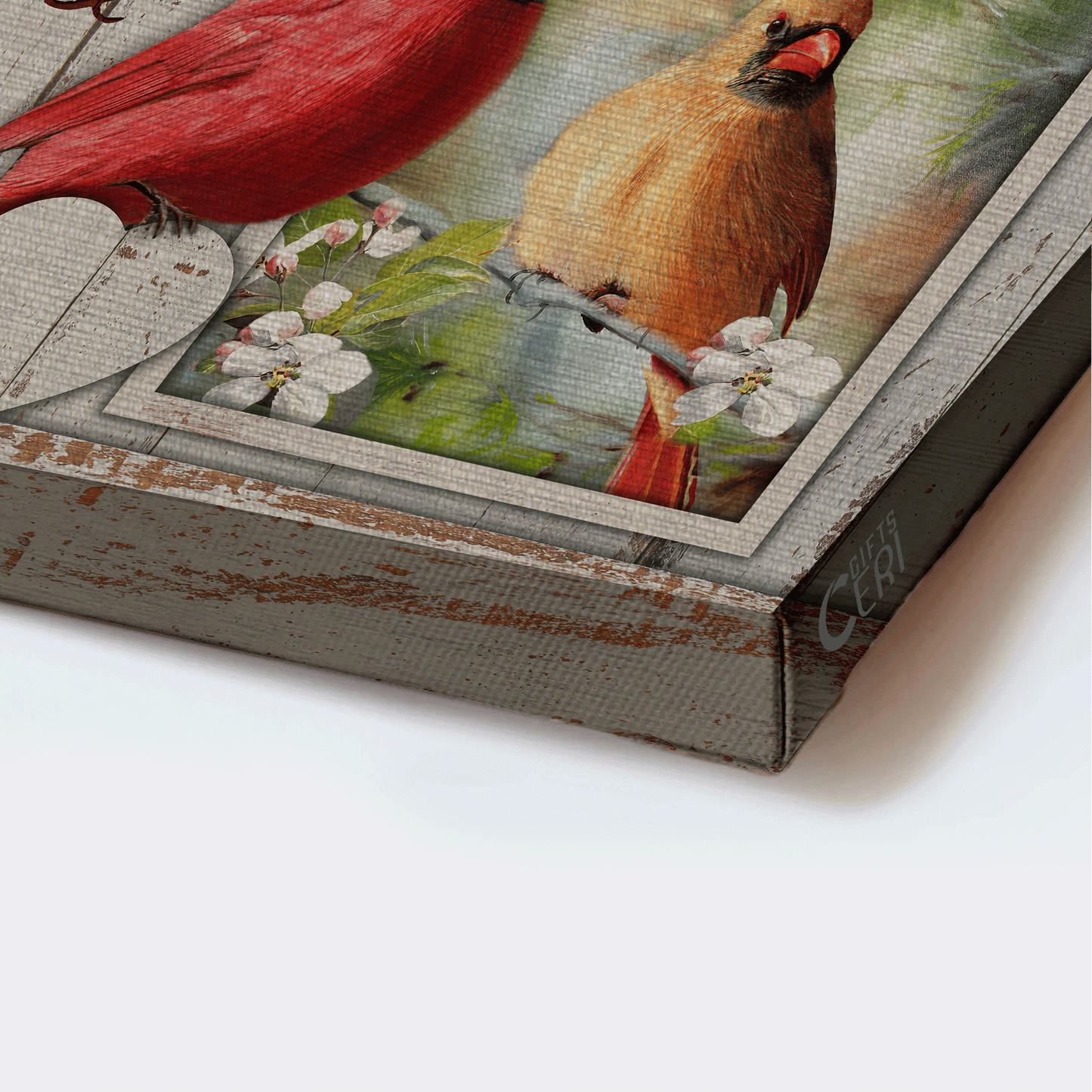 Couple Landscape Canvas - Beautiful cardinal, Jasmine artwork, Pretty forest Landscape Canvas - Gift For Couple, Spouse, Lover - You and me, We got this
