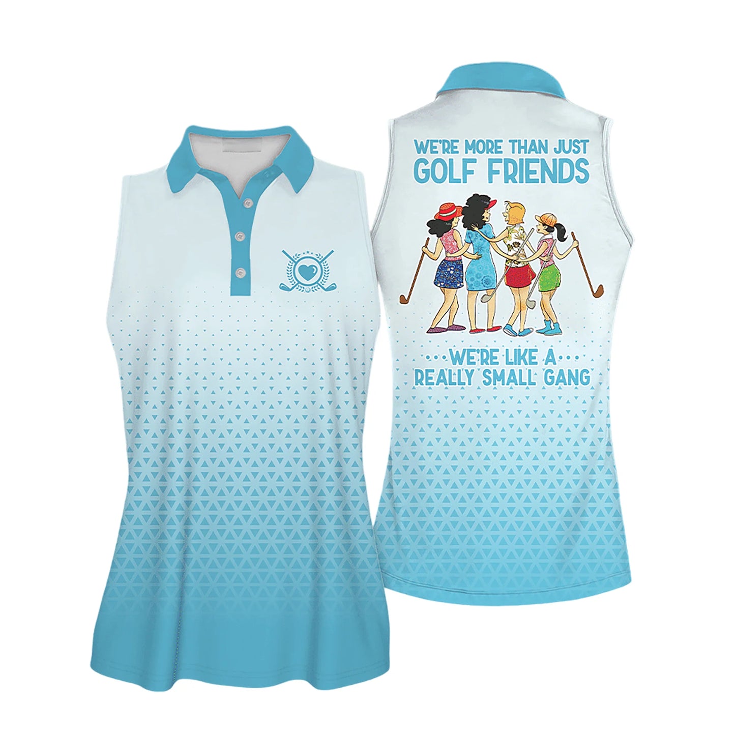 Golf Women Sleeveless Athleisure Polo Shirt, Pink Golf Friends Multicolor - Gift For Golfers, Female, Golf Lovers, Mother's Day