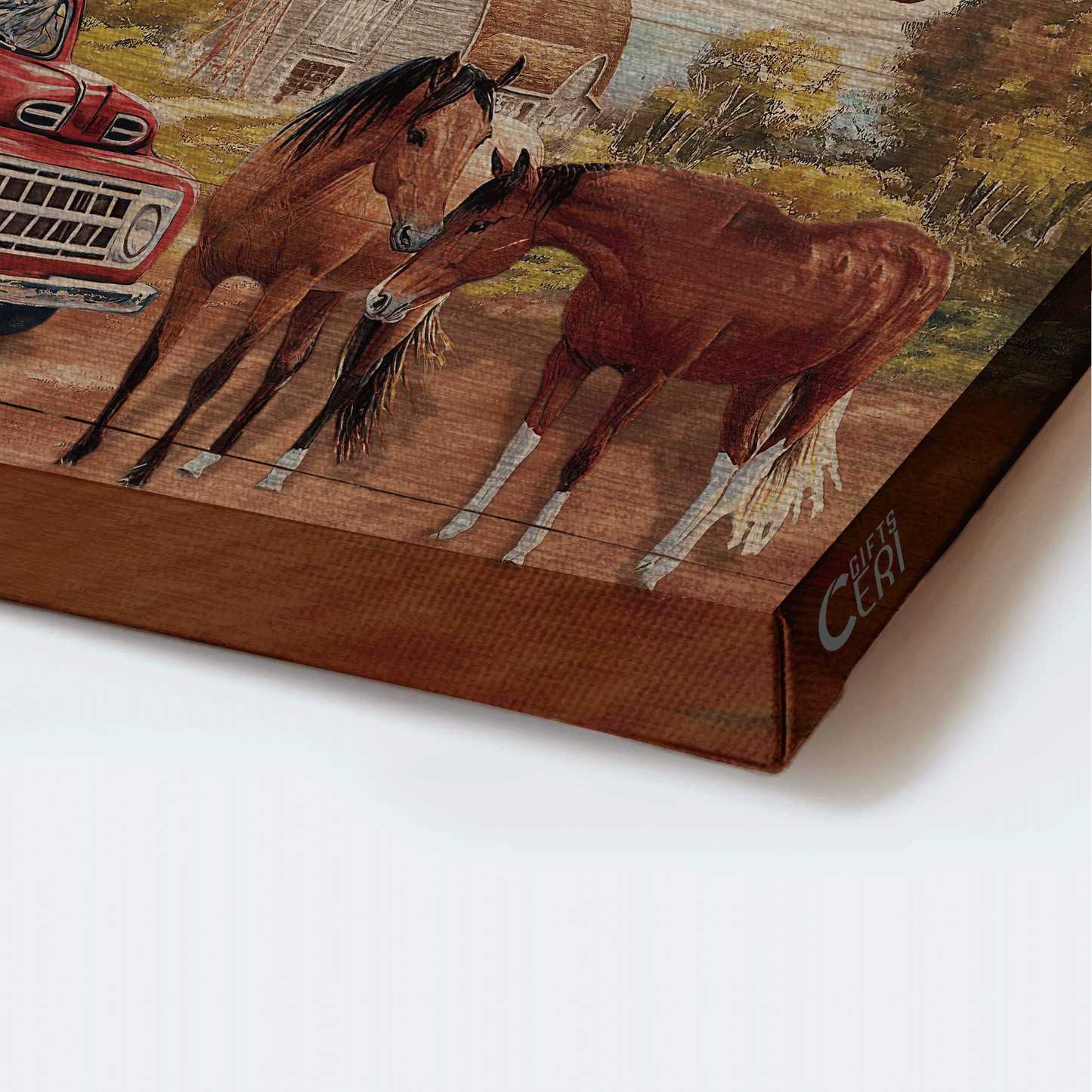Couple Landscape Canvas - Beautiful countryside, Brown horse, Ladybug car Landscape Canvas - Gift For Couple, Spouse, Lover - We built a life we loved