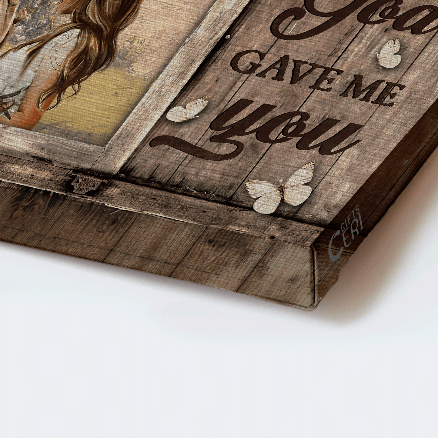 Couple And Jesus Landscape Canvas - Beautiful Couple, Happy Relationship, True Love Landscape Canvas - Gift For Christian - God Gave Me You