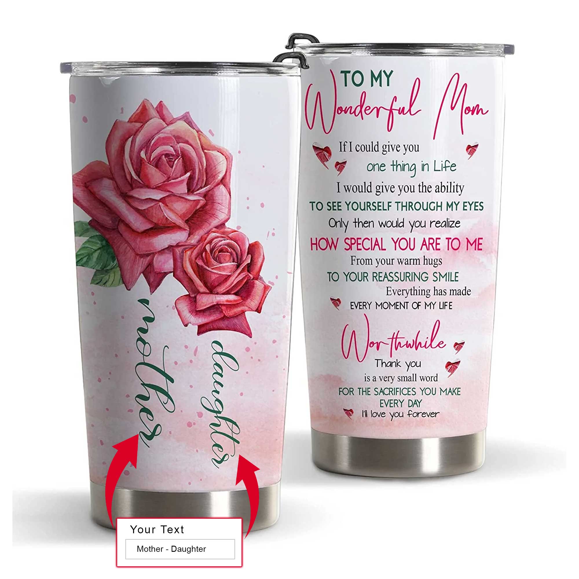 Personalized Mother's Day Gift Tumbler - Custom Gift For Mother's Day, Presents for Mom - To My Wonderful Mom Tumbler