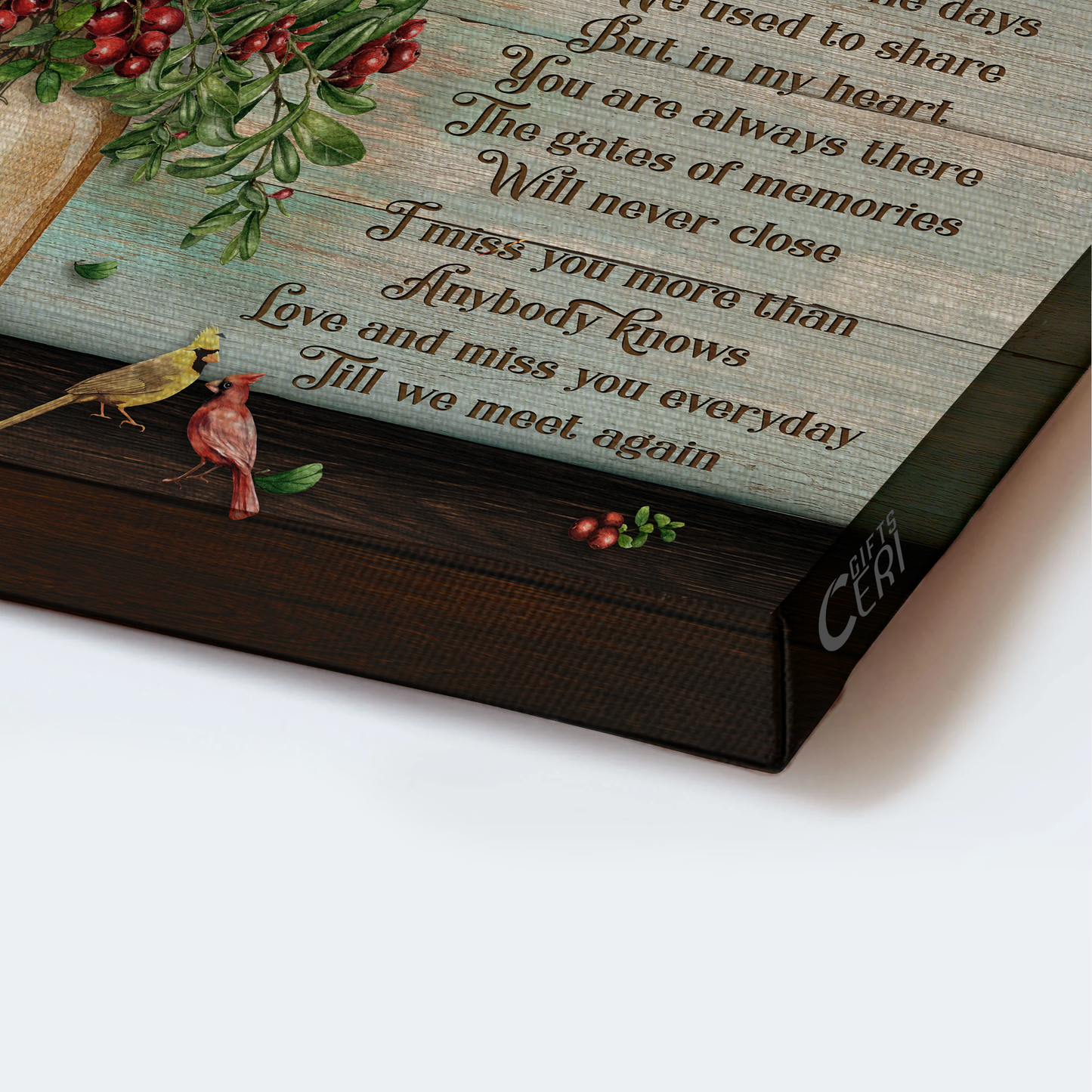Heaven Landscape Canvas - Beautiful Cranberry Painting, Red Cardinal Landscape Canvas - Memorial Gift For Family Members - They Say There Is A Reason