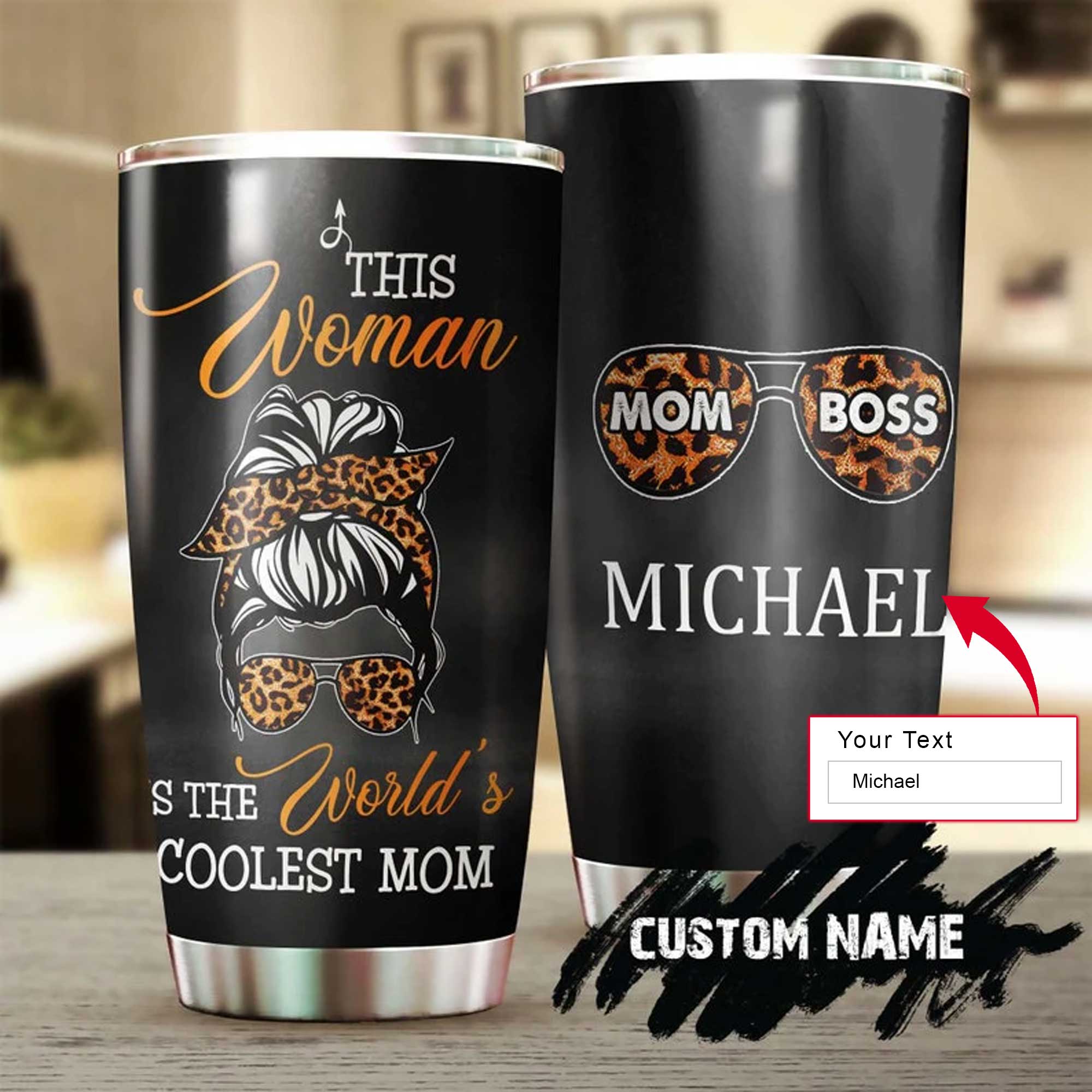 Personalized Mother's Day Gift Tumbler - Custom Gift For Mother's Day, Presents for Mom - Mom This Woman Is The Coolest Mom In The World Tumbler