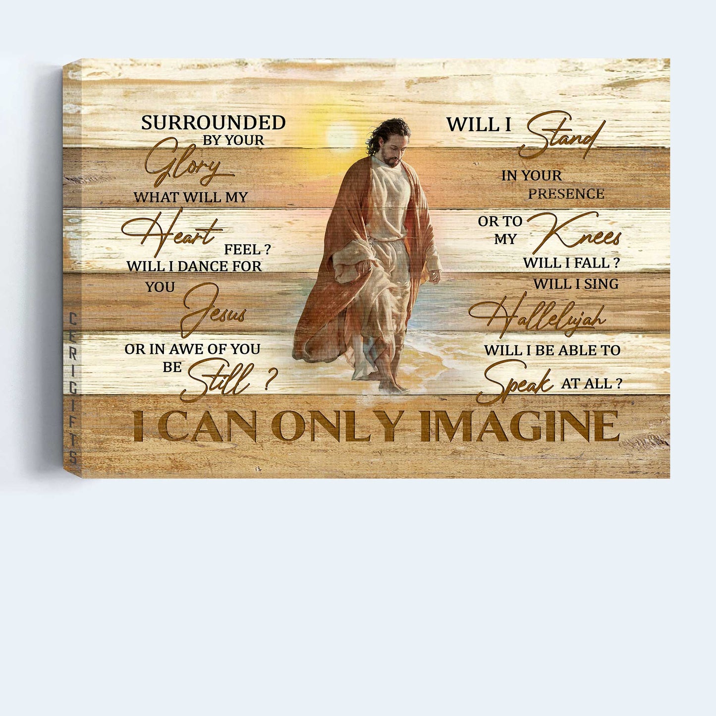 Jesus Landscape Canvas- Abstract Jesus Drawing, Religious Song, Inspirational Quotes Landscape Canvas- Gift For Religious Christian- I Can Only Imagine