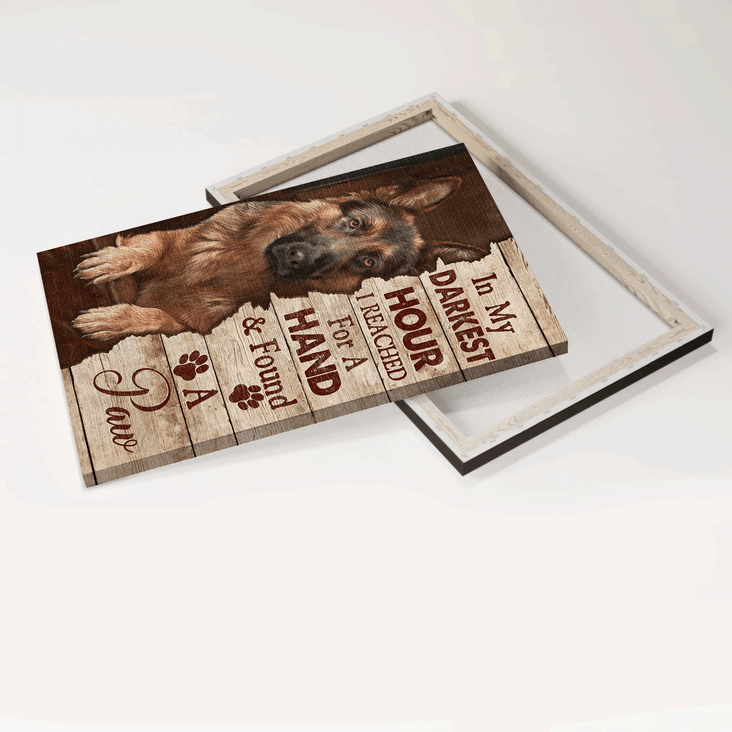 German shepherd dog drawing, Gift for dog lover, In my darkest hour - Dog Portrait Canvas Prints, Wall Art