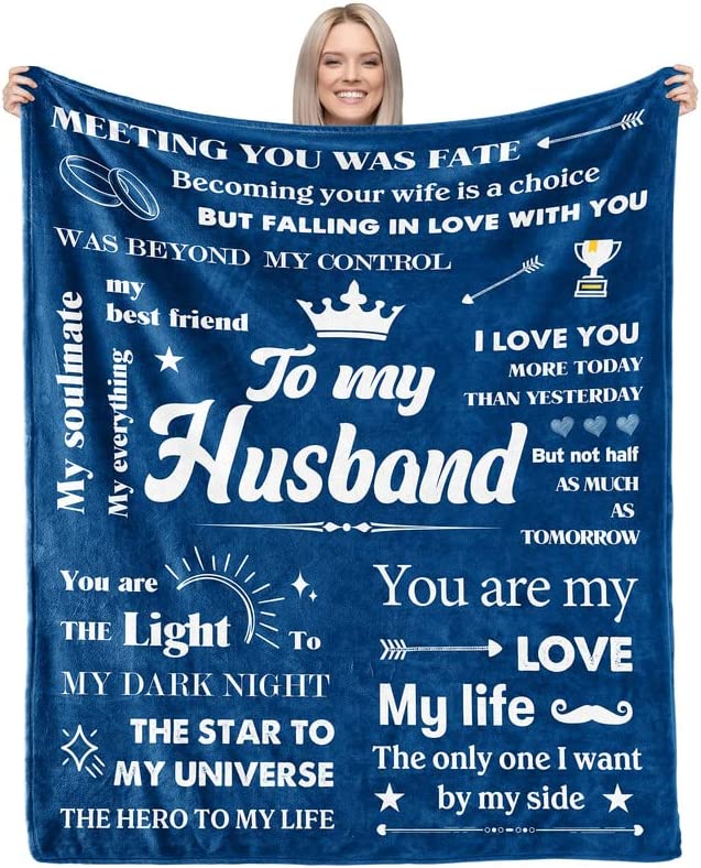 Valentine Gifts For Husband From Wife, Romantic Husband Birthday Gift From Wife To My Husband Blanket, Anniversary Valentines Gifts For Husband