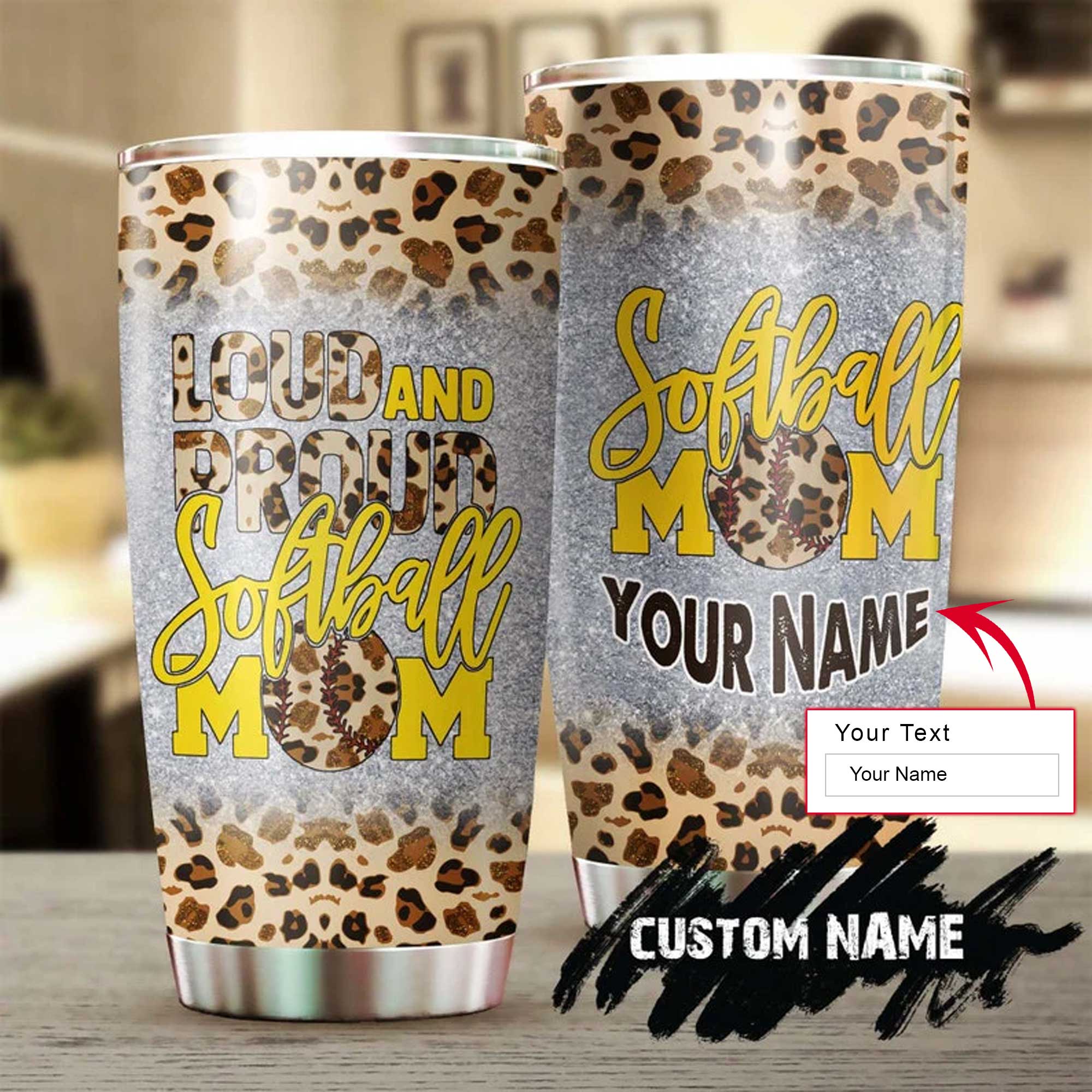 Personalized Mother's Day Gift Tumbler - Custom Gift For Mother's Day, Presents for Mom - Loud And Proud Softball Mom Tumbler