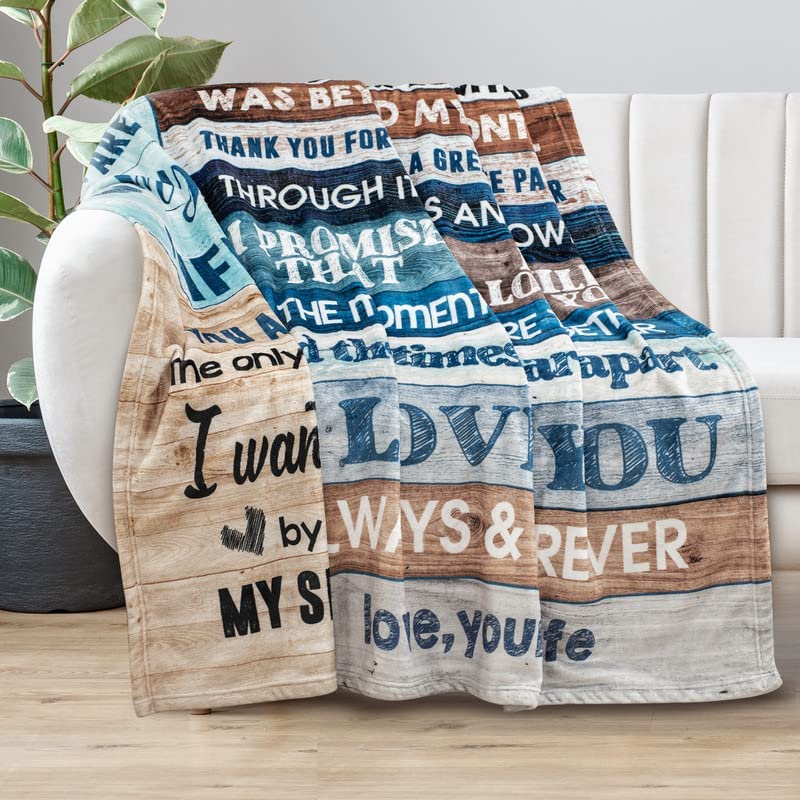 Gift For Husband Blankets - To My Husband Blanket - I Love You Gift Ideas For Him Men From Romantic Wife, Anniversary, Wedding, Birthday, Christmas, Valentines Day Throw Blanket