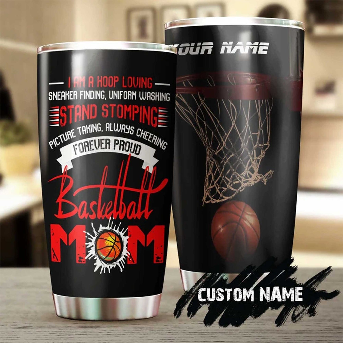 Personalized Mother's Day Gift Tumbler - Custom Gift For Mother's Day, Presents for Mom - Forever Proud Basketball Mom Tumbler