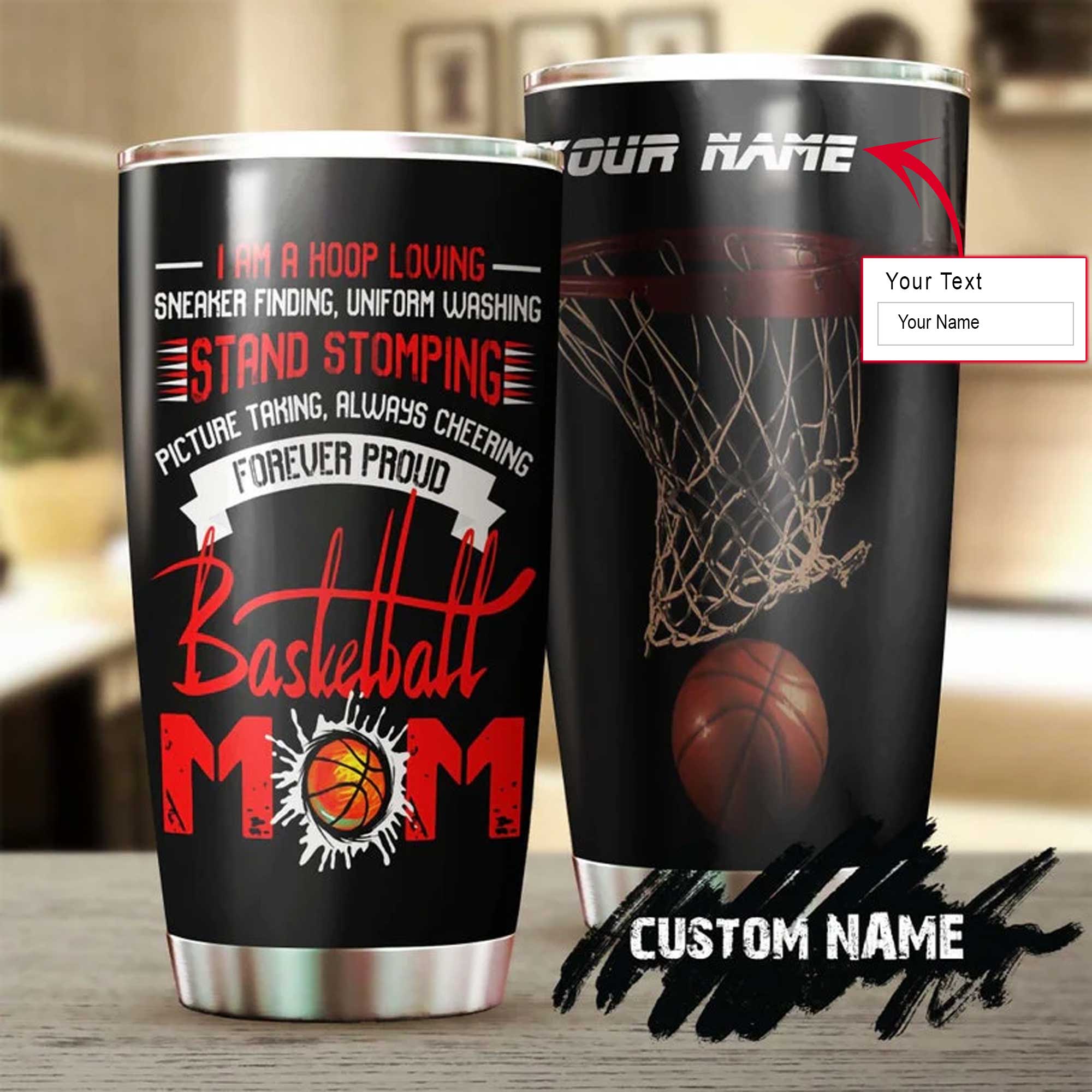 Personalized Mother's Day Gift Tumbler - Custom Gift For Mother's Day, Presents for Mom - Forever Proud Basketball Mom Tumbler