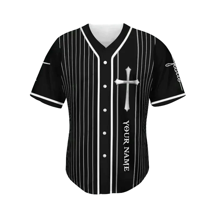 Personalized Jesus Baseball Jersey - Cross, Christ Baseball Jersey - Gift For Christians - The Savior Custom Baseball Jersey Shirt For Men Women