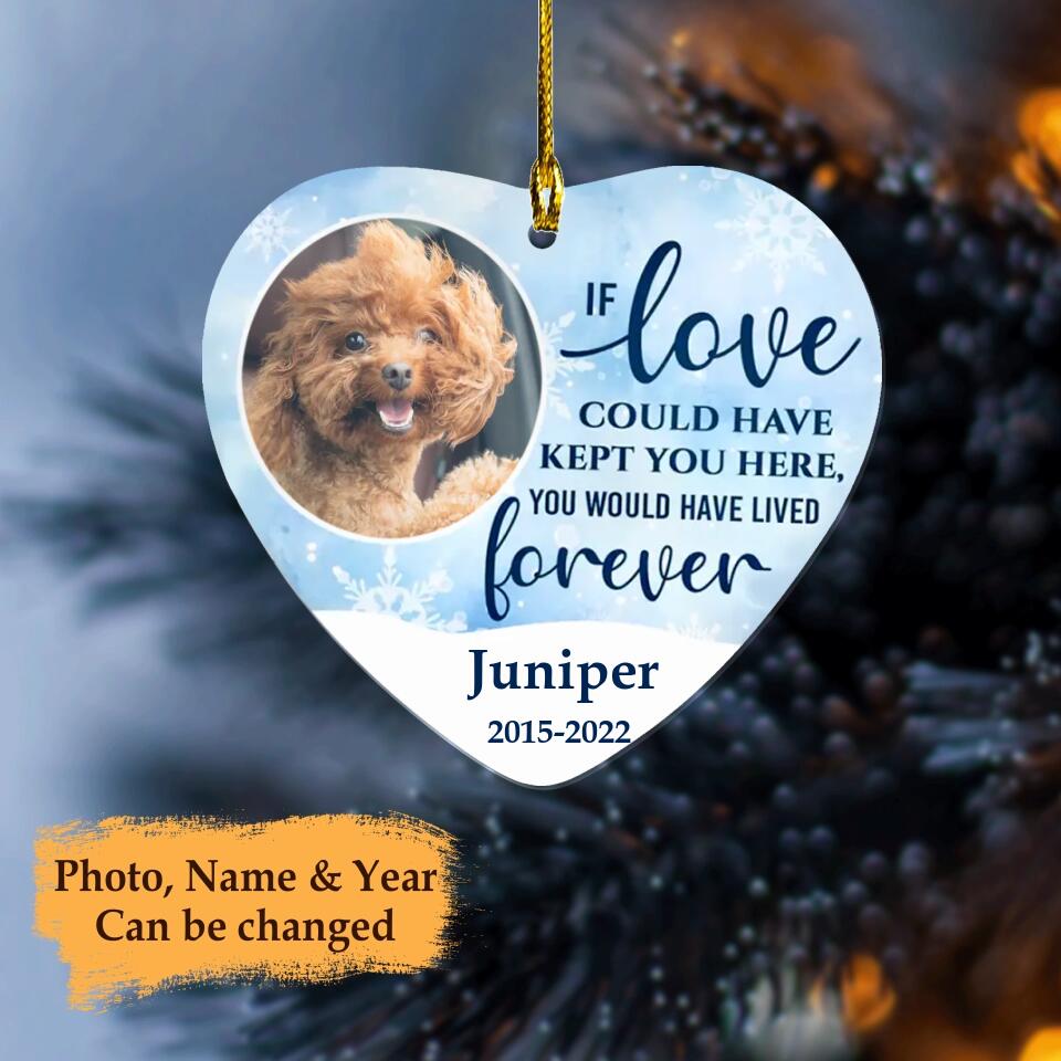 Pet Memorial - Personalized Heart Wood Ornaments - First Christmas - Christmas Memorial Gift For Pet Lovers, Dog Mom, Cat Mom, Cat Dad, Dog Dad, Custom Photo Gift