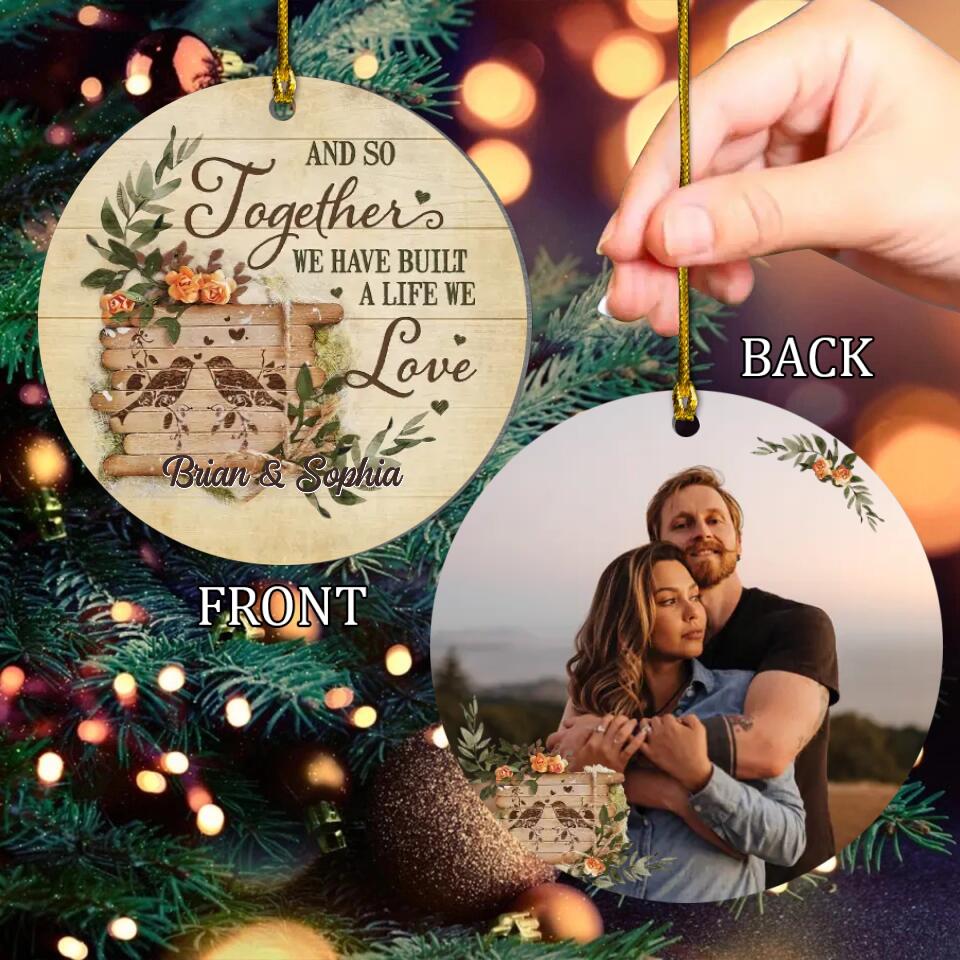 Couple - Personalized Circle Acrylic Ornament - Together - Christmas Gift For Couple, Spouse, Lover, Husband, Wife, Boyfriend, Girlfriend
