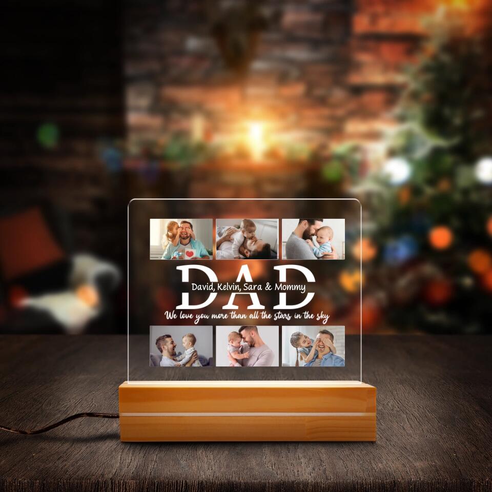 Dad Personalized Acrylic Photo Light - Father's Day Gift, Custom Gift For Dad, Husband, Uncle - Gift From Sons, Daughters, Wife