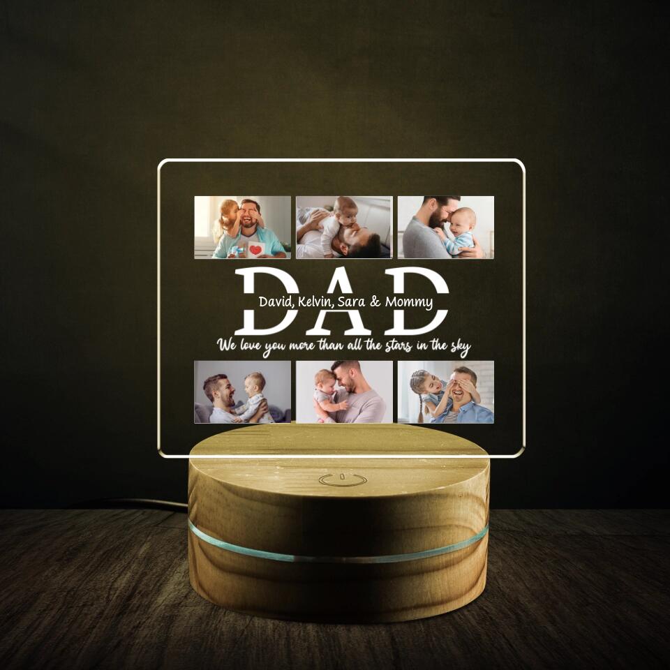 Dad Personalized Acrylic Photo Light - Father's Day Gift, Custom Gift For Dad, Husband, Uncle - Gift From Sons, Daughters, Wife
