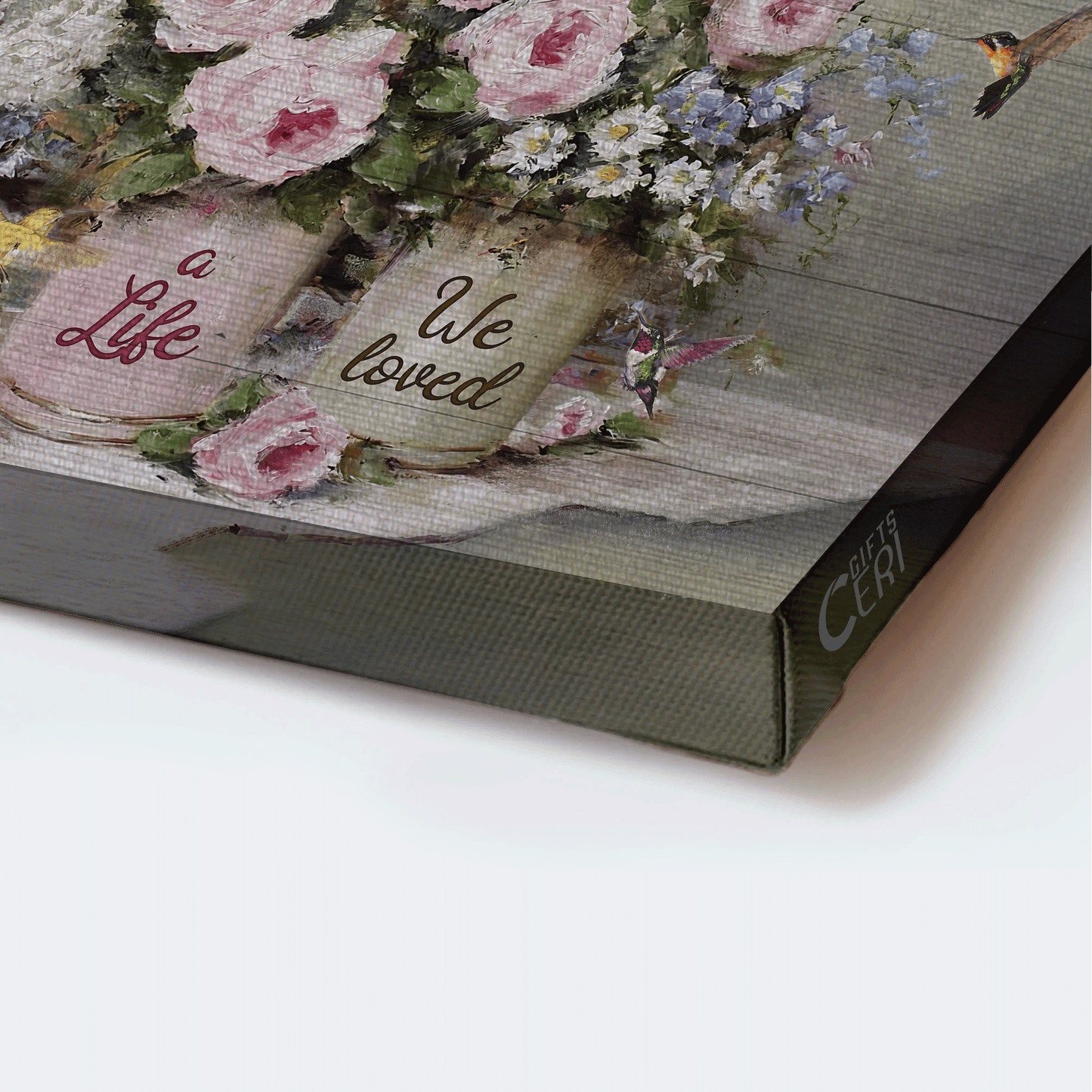 Couple Landscape Canvas- Beautiful Flower Vase, Hummingbirds Canvas- Gift For Couple, Lover- And So Together We Built A Life We Loved