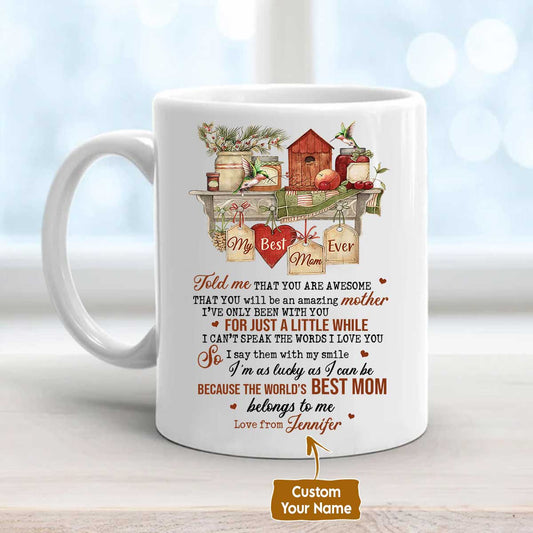 Gift For Mom Personalized Mug - Hummingbird drawing, Old barn painting Mug - Custom Gift For Mother's Day, Presents for Mom, Anniversary - My mom Mug