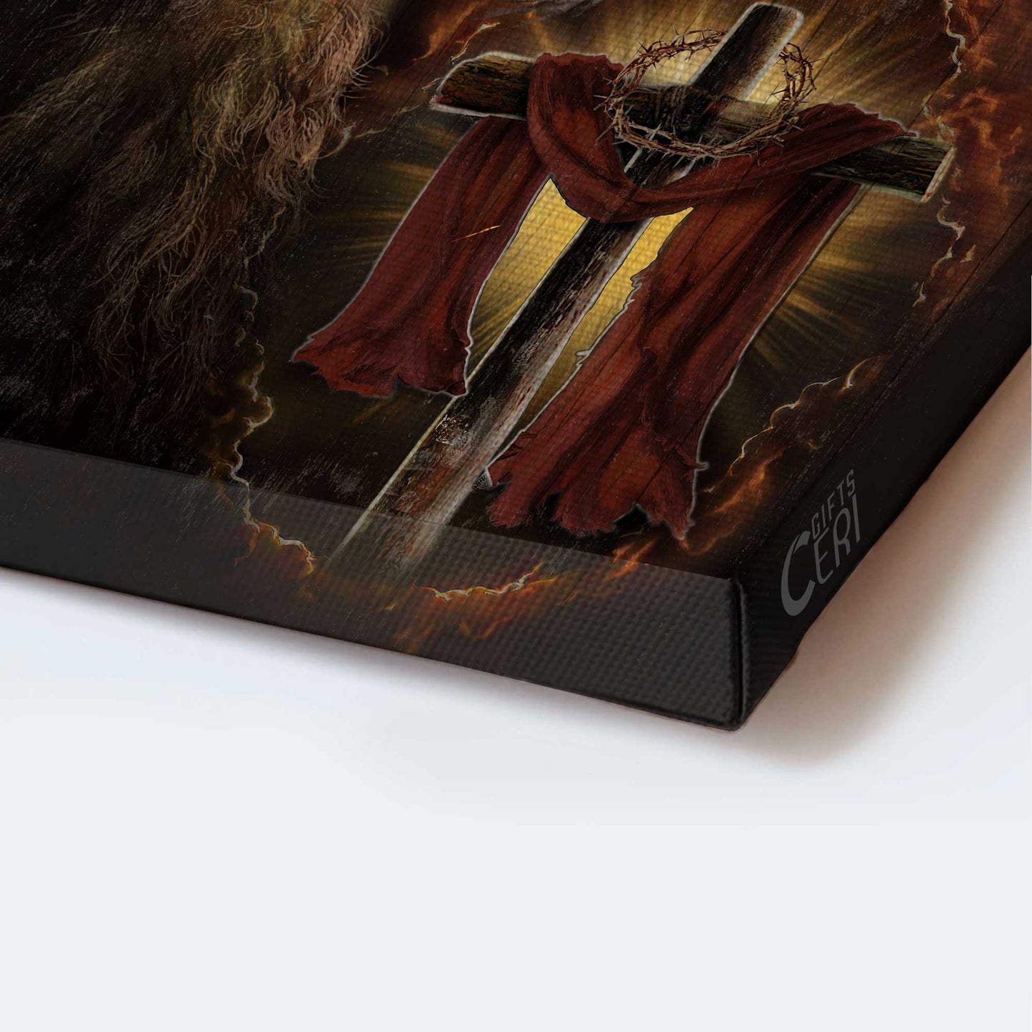 Jesus Portrait Canvas - Lion of Judah, Amazing wooden cross Portrait Canvas - Inspirational gift, Gift For Christian