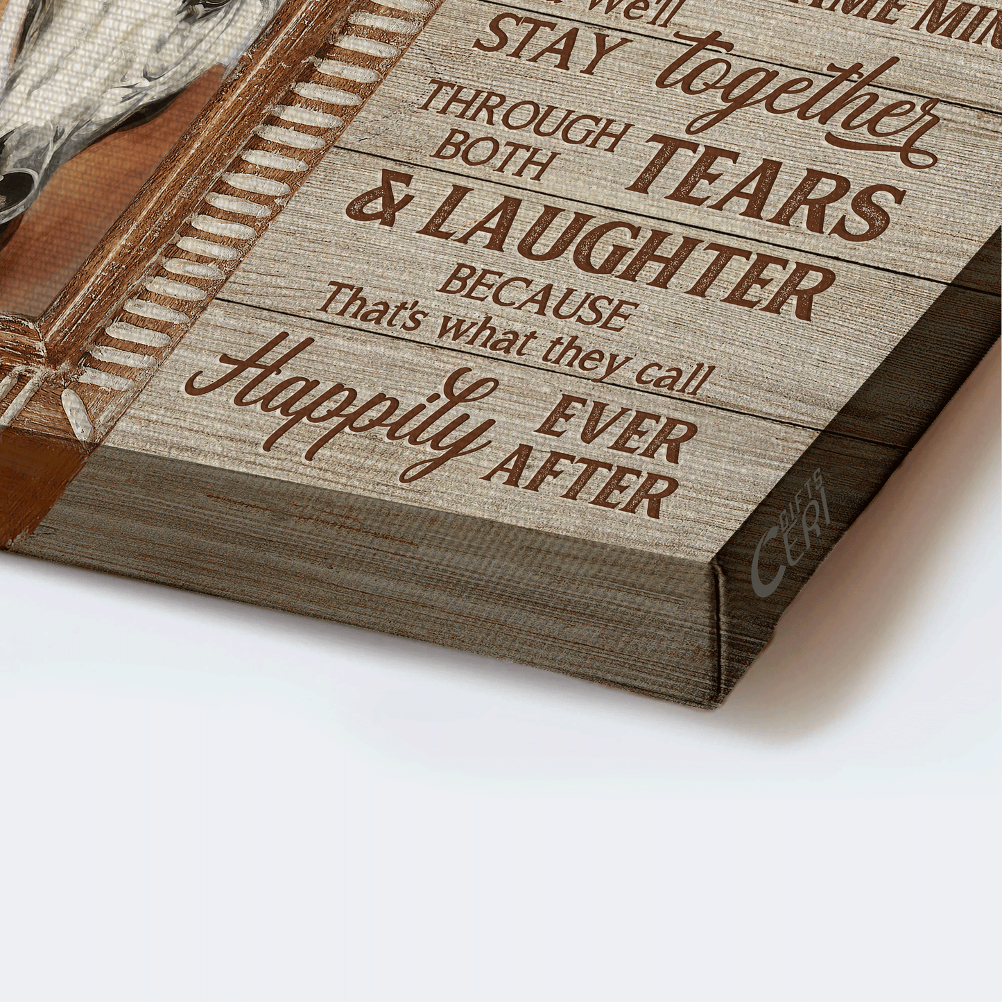 Family Landscape Canvas- Beautiful horse, Brown window canvas- Gift for members family- Once upon a time