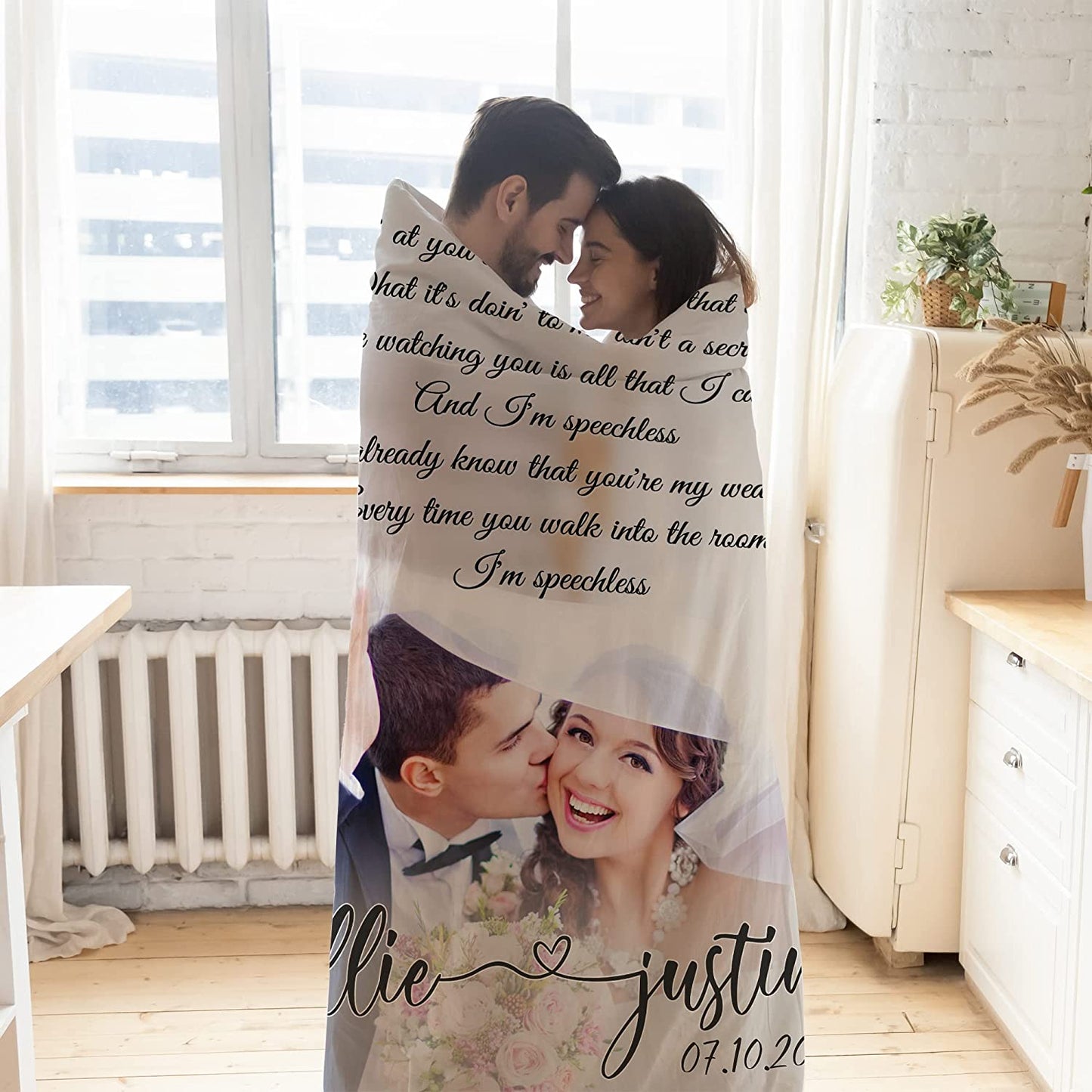 Personalized Couple Blanket - Custom Romantic Gift For Couple, Lover, Husband, Wife, Anniversary Wedding, Christmas, Birthday, Valentine's Day Blanket