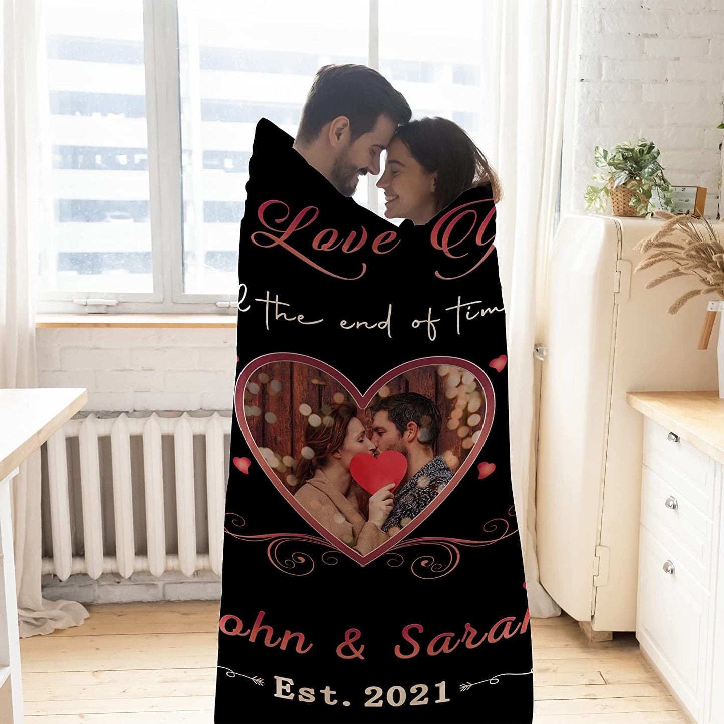Personalized Couple Blanket - Custom Romantic Gift For Couple, Lover, Husband, Wife - Gifts for Newlyweds, Birthday, Anniversary Wedding, Christmas, Valentine's Day Blanket