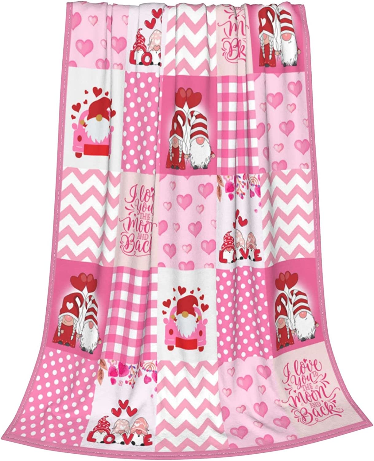 Valentines Day Gnomes Throw Blanket, Gifts For Her Wife Girlfriend Blankets, Gnomes Couple Blanket For Wedding Anniversary Birthday Valentine's Day