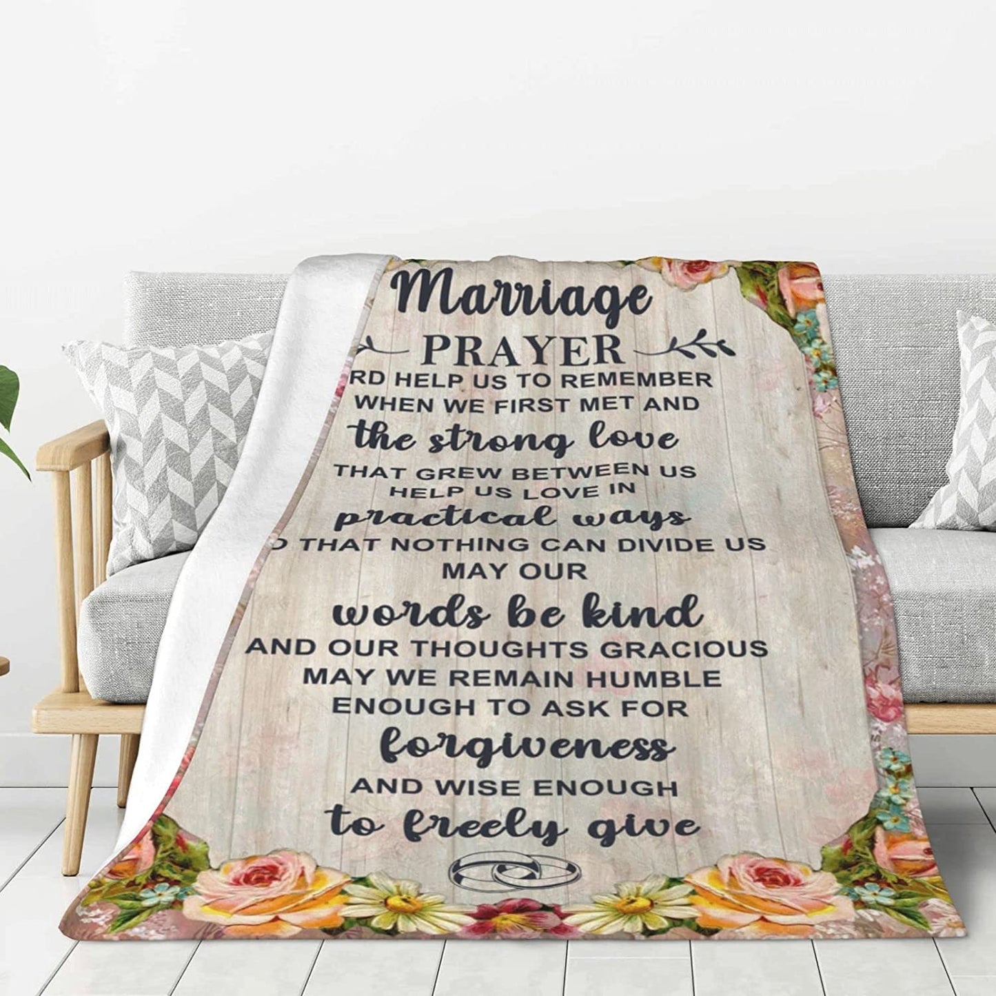 Gift For Couple Blanket - Marriage Prayer Blanket - Gift For Wife, Husband, Couple, Engagement, Valentine's Day, Anniversary Blanket