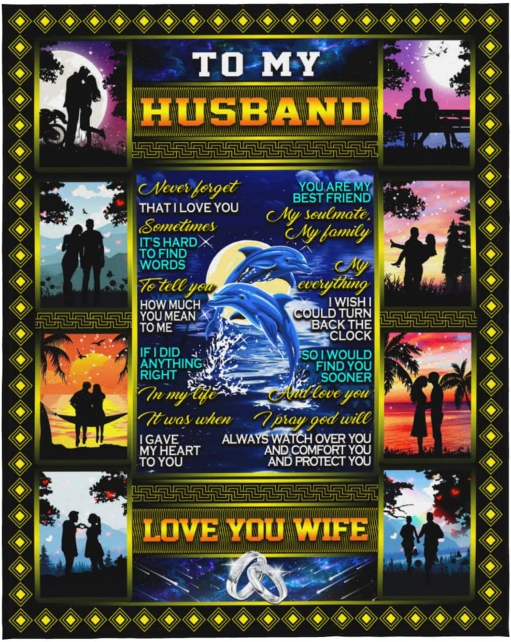Gift For Husband Blanket - To My Husband Blanket - Gift From Wife For Men, Future Husband, Valentine, Birthday, Anniversary, Father's Day Blanket - Love You Wife Blanket