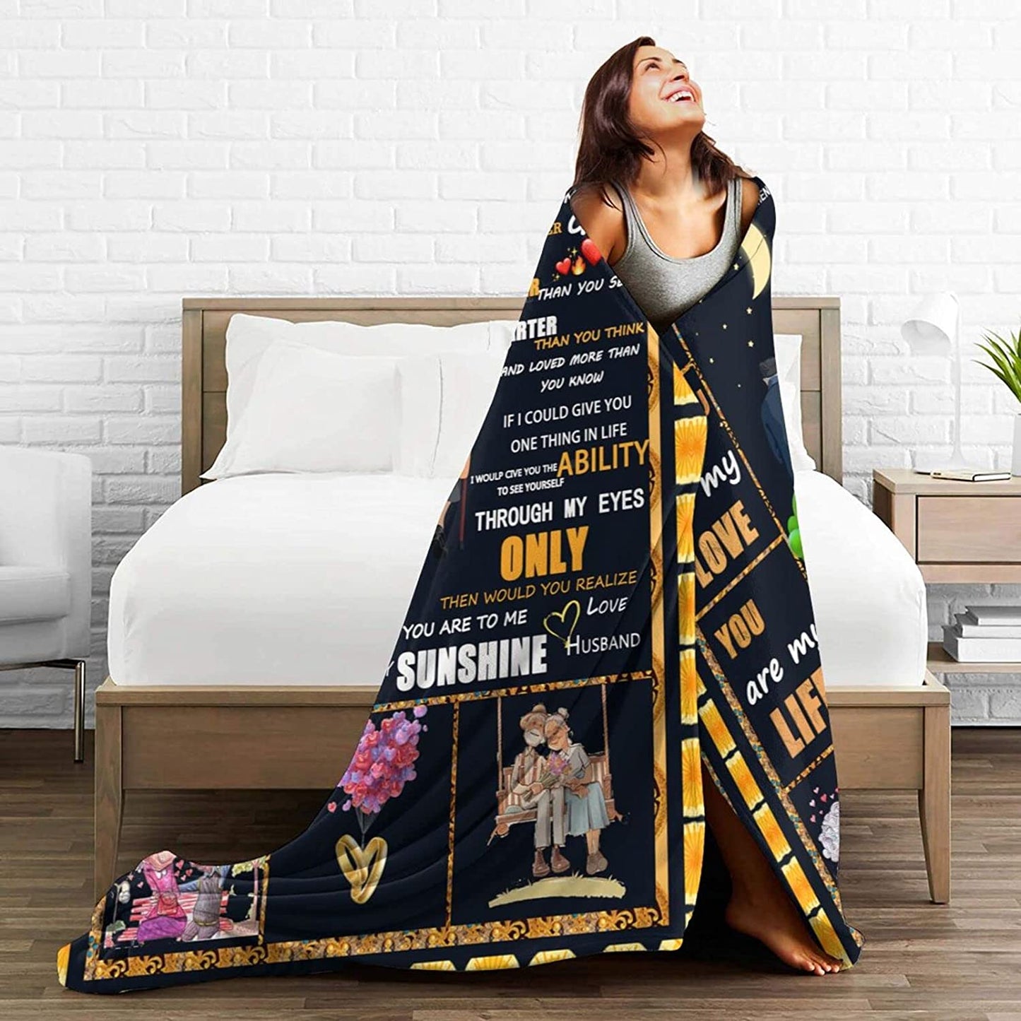 Gift For Wife Blanket - Mother's Day Gift, To My Wife Blanket Anniversary Romantic, Gifts For Wife Birthday, Gifts From Husband Throw Blanket Mothers Day Valentines Day Blanket