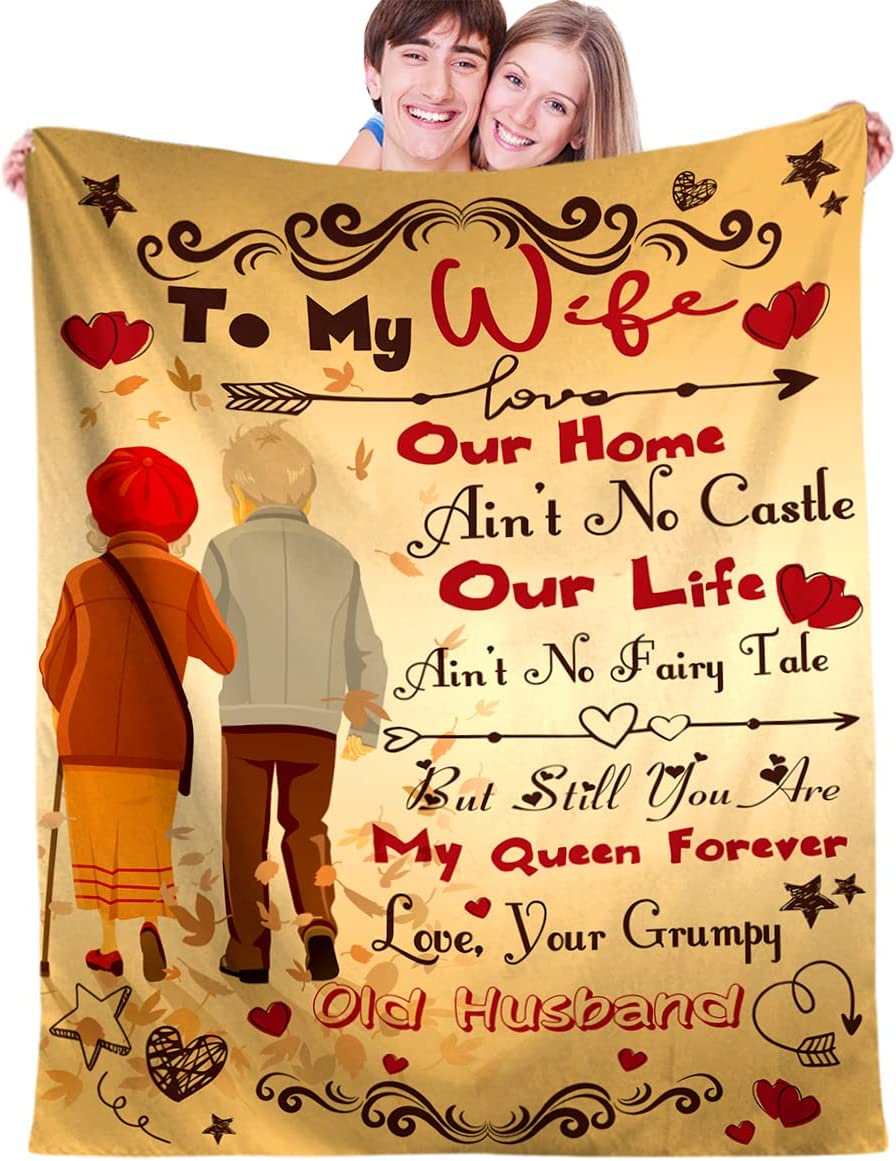 To My Wife Blanket from Husband, Romantic Valentine Anniversary Birthday Gift for Wife, Soft Warm Lightweight Fleece Throw Blanket, Best Gift Ideas For Wife, Gift For Wife