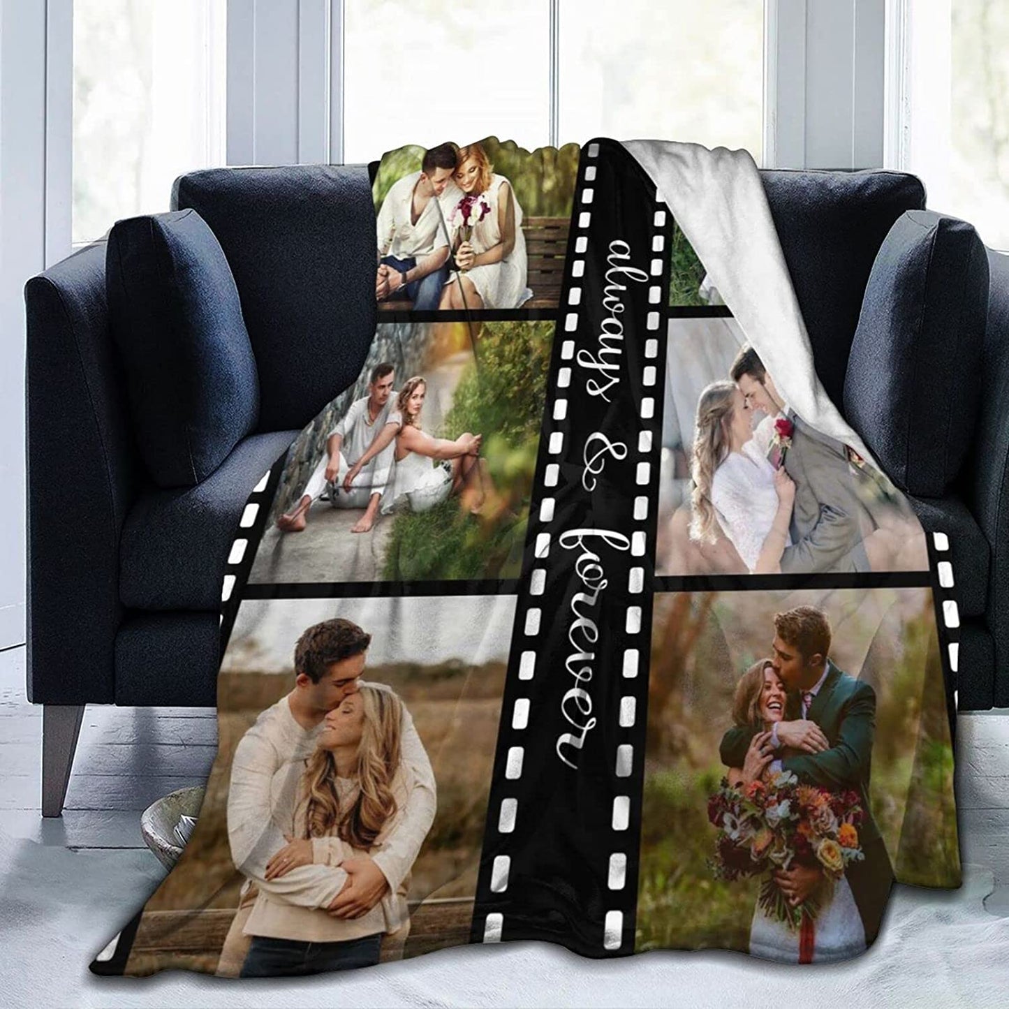 Personalized Couple Blanket - Custom Romantic Gift For Couple, Lover, Husband, Wife, Newlyweds, Birthday, Anniversary Wedding, Christmas, Valentine's Day Blanket