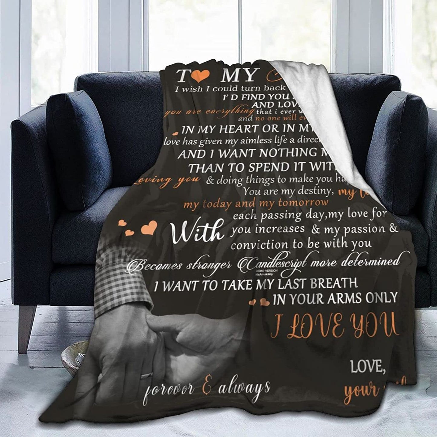 Gift For Husband Blanket - To My Husband Blanket - Best Gift For Husband From Wife, Anniversary, Valentine, Birthday, Winter Ultra-Soft Micro Light Flannel Blankets