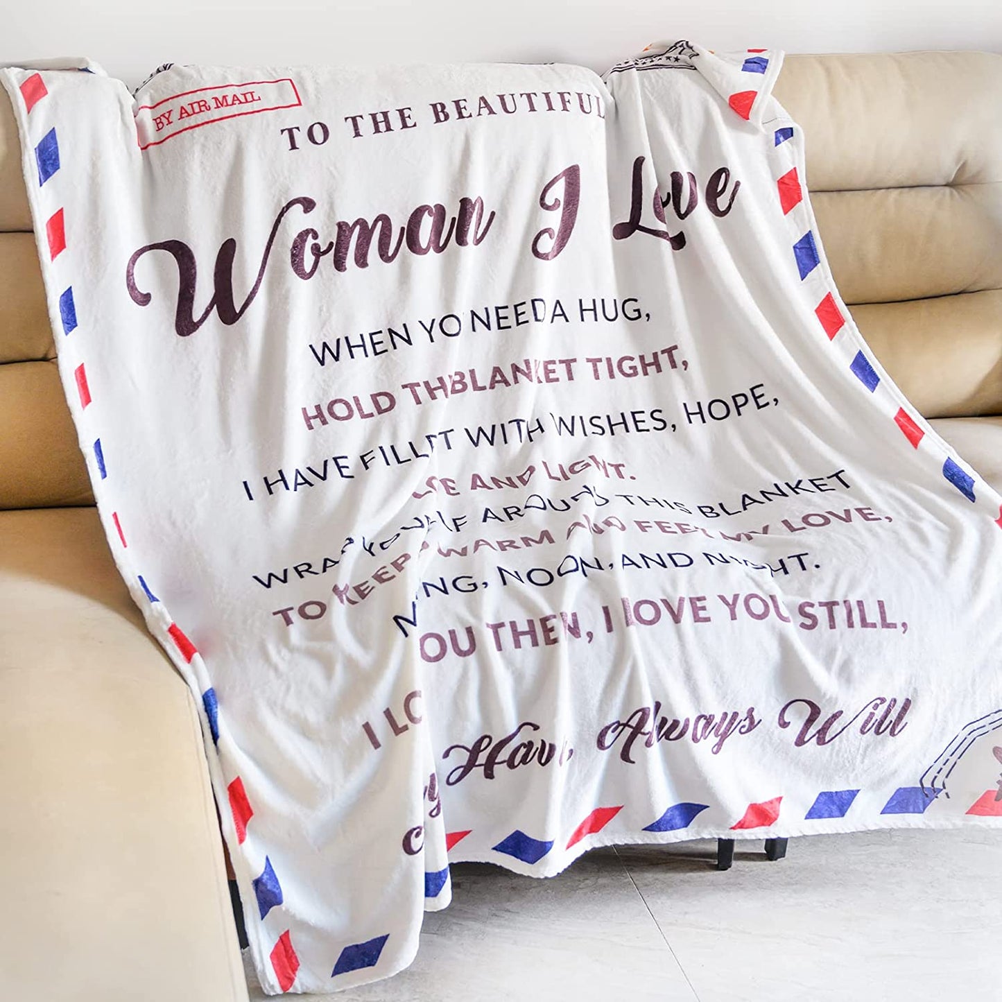 Gifts For Her Girlfriend Wife Blankets, Gifts From Boyfriend Husband Blanket For Christmas Wedding Anniversary Birthday Valentine's Day - Mail Soft Blanket